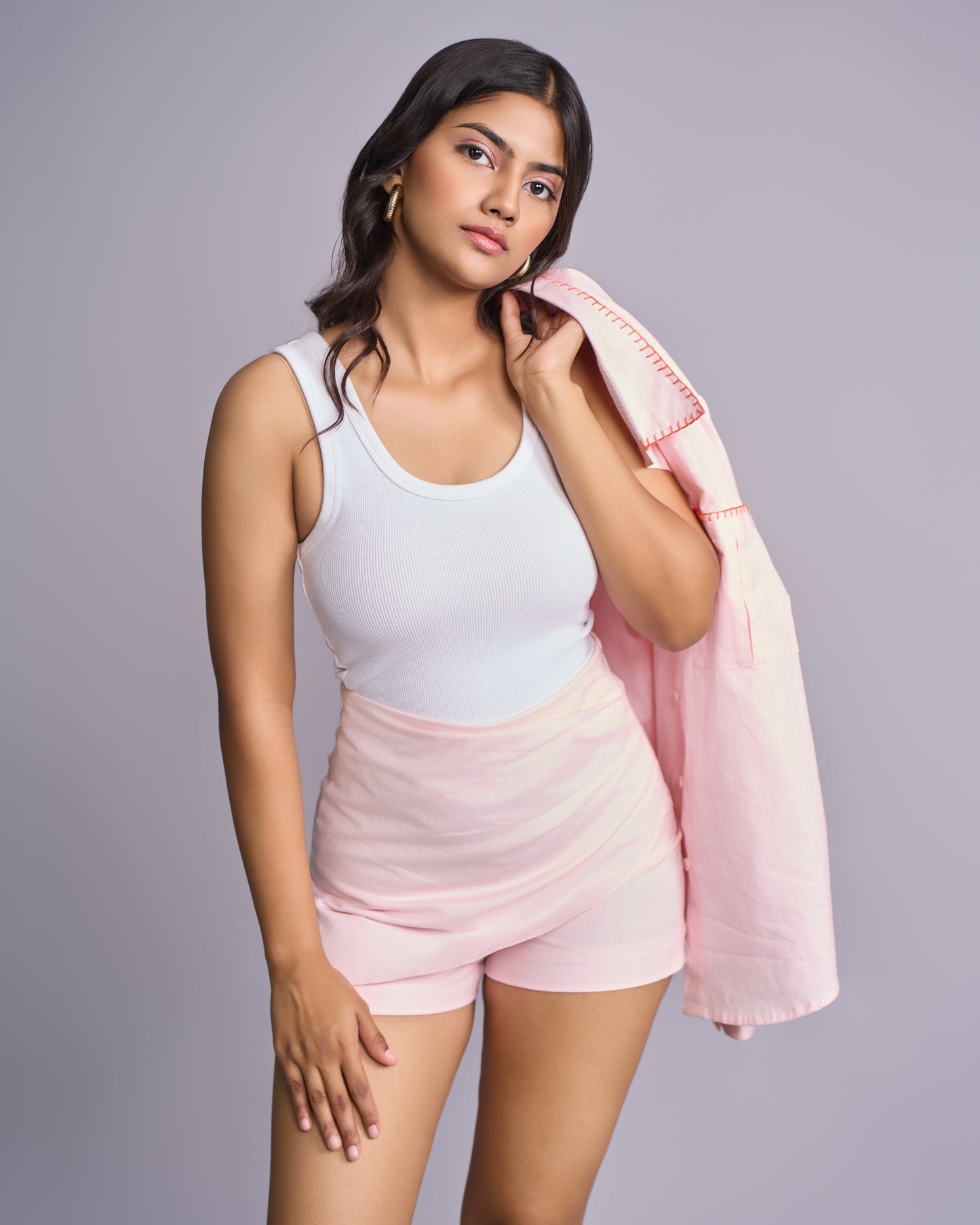 Pink Linen Skort